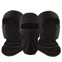 3pcs Breathable Black Balaclava Mask Scarf - UV Protection and Summer Cooling for Bike Riding, Motorcycle, Skiing