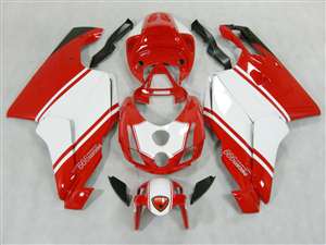 Motorcycle Fairings Kit - Ducati 749/999 OEM White/Red Style Fairings | ND749-10