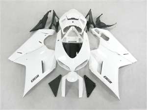 Motorcycle Fairings Kit - Ducati 1198 1098 848 Evo Gloss White Fairings | ND848-28