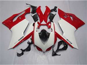 Motorcycle Fairings Kit - Ducati 1199 899 Panigale White with Red Fairings | ND899-1