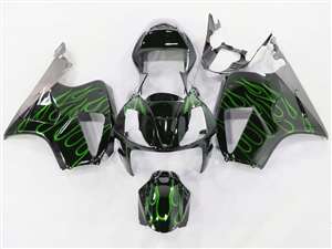 Motorcycle Fairings Kit - Honda VTR 1000 / RC 51 / RVT 1000 Green Flame Fairings | NH10006-32