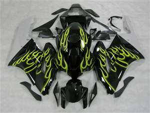 Motorcycle Fairings Kit - 2004-2005 Honda CBR 1000RR Yellow Fire Flame Fairings | NH10405-20