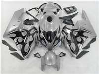 Motorcycle Fairings Kit - 2004-2005 Honda CBR 1000RR Silver/Black Tribal Fairings | NH10405-92