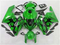 Motorcycle Fairings Kit - 2004-2005 Honda CBR 1000RR Green/Black Tribal Fairings | NH10405-93