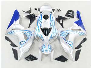 Motorcycle Fairings Kit - 2006-2007 Honda CBR 1000RR Blue Flame/White Fairings | NH10607-100