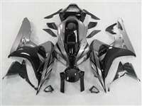 Motorcycle Fairings Kit - 2006-2007 Honda CBR 1000RR Black/Silver Accents Fairings | NH10607-101