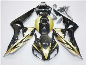 Motorcycle Fairings Kit - 2006-2007 Honda CBR 1000RR Candy Gold/Black Fairings | NH10607-106