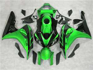 Motorcycle Fairings Kit - 2006-2007 Honda CBR 1000RR Green Metallic/Black Fairings | NH10607-21