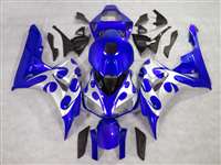 Motorcycle Fairings Kit - 2006-2007 Honda CBR 1000RR Blue/Silver Tribal Fairings | NH10607-25