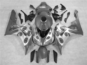 Motorcycle Fairings Kit - 2006-2007 Honda CBR 1000RR Silver/Silver Tribal Fairings | NH10607-26