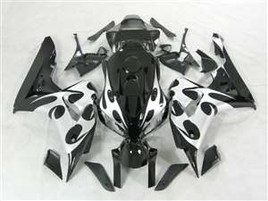 Motorcycle Fairings Kit - 2006-2007 Honda CBR 1000RR Silver Tribal Fairings | NH10607-56