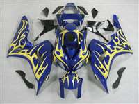 Motorcycle Fairings Kit - 2006-2007 Honda CBR 1000RR Blue/Yellow Flame Fairings | NH10607-64