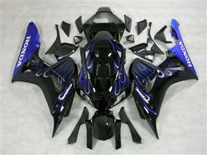 Motorcycle Fairings Kit - 2006-2007 Honda CBR 1000RR Ice Blue Flame Fairings | NH10607-73