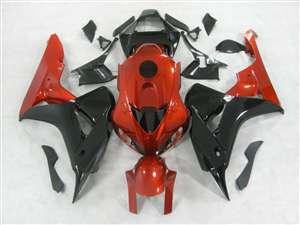 Motorcycle Fairings Kit - 2006-2007 Honda CBR 1000RR Gloss Black/Orange Fairings | NH10607-76