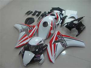 Motorcycle Fairings Kit - 2008-2011 Honda CBR 1000RR Bodywork White/Red Race Fairings | NH10811-16