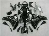 Motorcycle Fairings Kit - 2008-2011 Honda CBR 1000RR SIlver Flame Motorcycle Fairings | NH10811-31