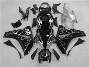 Motorcycle Fairings Kit - 2008-2011 Honda CBR 1000RR SIlver Flame Motorcycle Fairings | NH10811-31