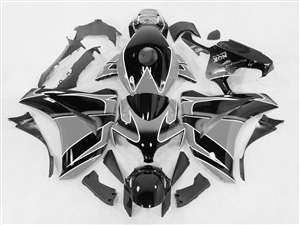 Motorcycle Fairings Kit - 2008-2011 Honda CBR 1000RR Silver/Black Fairings | NH10811-47