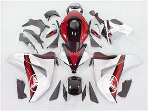 Motorcycle Fairings Kit - 2008-2011 Honda CBR 1000RR Two Brothers Silver/Red Fairings | NH10811-56