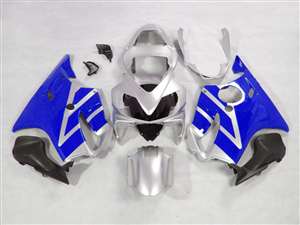 Motorcycle Fairings Kit - 2001-2003 Honda CBR 600 F4i Silver/Blue Fairings | NH60103-19