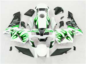 Motorcycle Fairings Kit - 2003-2004 Honda CBR 600RR Crazy Green Flame Fairings | NH60304-86