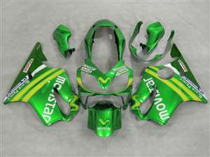 Motorcycle Fairings Kit - 2004-2006 Honda CBR 600 F4i Green Movistar Fairings | NH60406-11