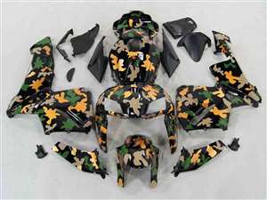 Motorcycle Fairings Kit - 2005-2006 Honda CBR 600RR Yellow/Green Camo Fairings | NH60506-109