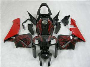 Motorcycle Fairings Kit - 2005-2006 Honda CBR 600RR Red Flame Fairings | NH60506-12