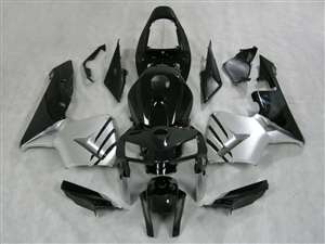 Motorcycle Fairings Kit - 2005-2006 Honda CBR 600RR Black/Silver Fairings | NH60506-20