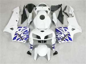 Motorcycle Fairings Kit - 2005-2006 Honda CBR 600RR White/Blue Tribal Fairings | NH60506-3