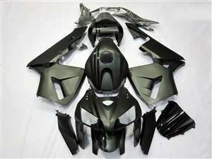 Motorcycle Fairings Kit - 2005-2006 Honda CBR 600RR Matte Black with Gloss Stripes Fairings | NH60506-35