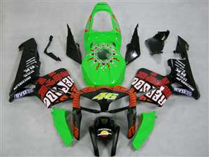 Motorcycle Fairings Kit - 2005-2006 Honda CBR 600RR Green Rossi Repsol Fairings | NH60506-44