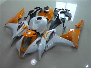 Motorcycle Fairings Kit - 2007-2008 Honda CBR 600RR Orange/White Fairings | NH60708-27