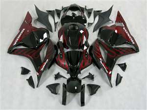 Motorcycle Fairings Kit - 2009-2012 Honda CBR 600RR Black/Red Flame Fairings | NH60912-33