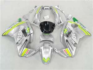 Motorcycle Fairings Kit - 1991-1994 Honda CBR 600 F2 Silver Movistar Fairings | NH69194-27