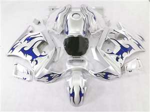 Motorcycle Fairings Kit - Blue Tribal/Silver 1991-1994 Honda CBR 600 F2 Motorcycle Fairings | NH69194-9