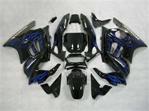 Motorcycle Fairings Kit - 1991-1994 Honda CBR 600 F2 Black/Blue Fairings | NH69598-24