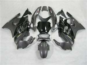 Motorcycle Fairings Kit - 1991-1994 Honda CBR 600 F2 Black/Gray Fairings | NH69598-34