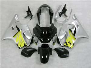 Motorcycle Fairings Kit - 1999-2000 Honda CBR 600 F4 Yellow/Silver Fairings | NH69900-3