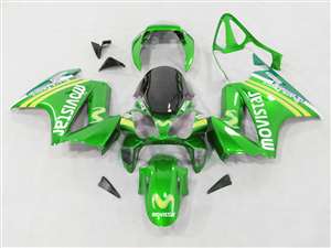 Motorcycle Fairings Kit - 2002-2013 Honda VFR 800 Green Movistar Fairings | NH80213-19