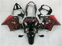 Motorcycle Fairings Kit - 1998-2001 Honda VFR 800 Red Flames Fairings | NH89801-16