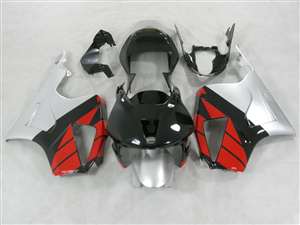 Motorcycle Fairings Kit - 1998-2001 Honda VFR 800 Candy Red/Black Tribal Fairings | NH89801-18