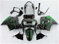 Motorcycle Fairings Kit - 1998-2001 Honda VFR 800 Green Flame Fairings | NH89801-4