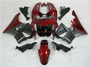 Motorcycle Fairings Kit - 1998-1999 Honda CBR 900RR Satin Black/Red Fairings | NH99899-11