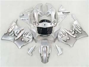 Motorcycle Fairings Kit - 1998-1999 Honda CBR 900RR Dark Silver Flame Fairings | NH99899-23
