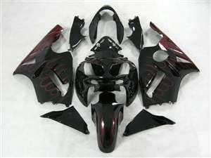 Motorcycle Fairings Kit - 2002-2005 Kawasaki ZX12R Deep Red Fire Fairings | NK10205-12