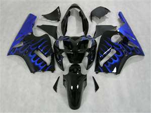 Motorcycle Fairings Kit - 2002-2005 Kawasaki ZX12R Deep Blue Fire Fairings | NK10205-17