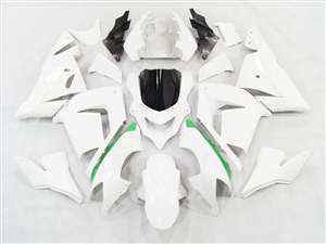 Motorcycle Fairings Kit - 2004-2005 Kawasaki ZX10R White/Green Accents Fairings | NK10405-2