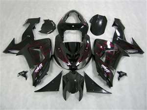 Motorcycle Fairings Kit - 2006-2007 Kawasaki ZX10R Deep Red Flame Fairings | NK10607-23