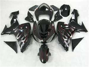 Motorcycle Fairings Kit - 2006-2007 Kawasaki ZX10R Red Flames/Silver Fairings | NK10607-28